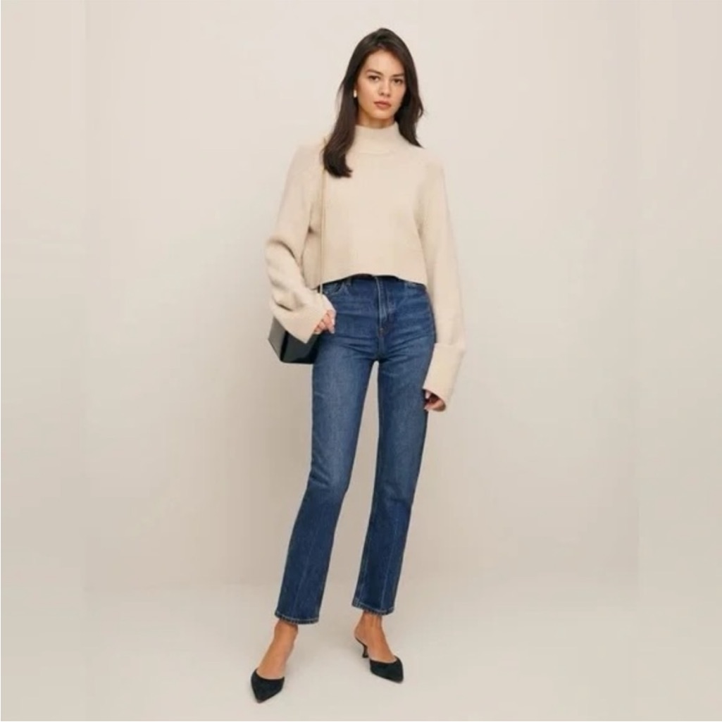 Reformation Liza High Rise Straight Jeans In Newport
